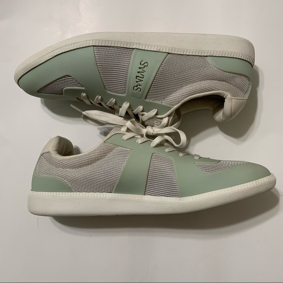 SWIMS Mens Luca Stone Toe Lace Up Low Top Sneakers Shoe Size 9 runs Big = To 10 - Picture 5 of 12